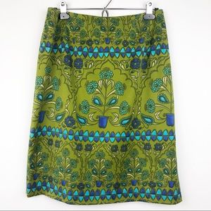 Vintage Green and Blue Earthy Skirt Talbots Size 8